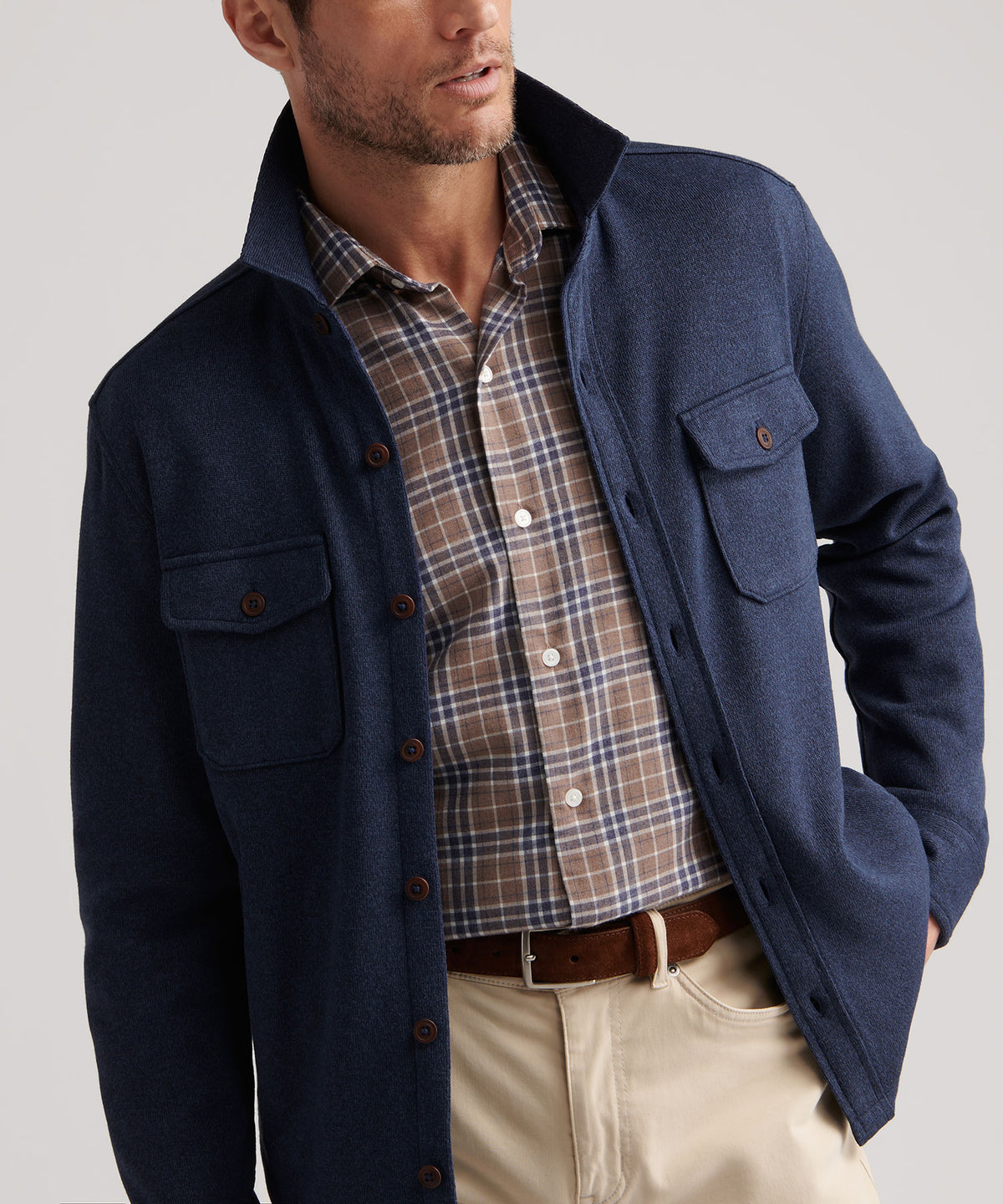 Peter Millar Sweater Fleece Shirt Jacket, Men's Big & Tall