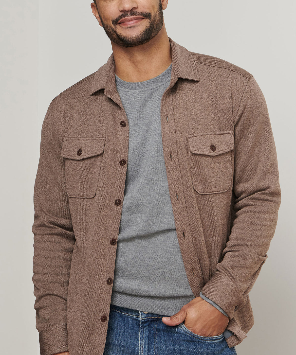 Peter Millar Sweater Fleece Shirt Jacket, Men's Big & Tall