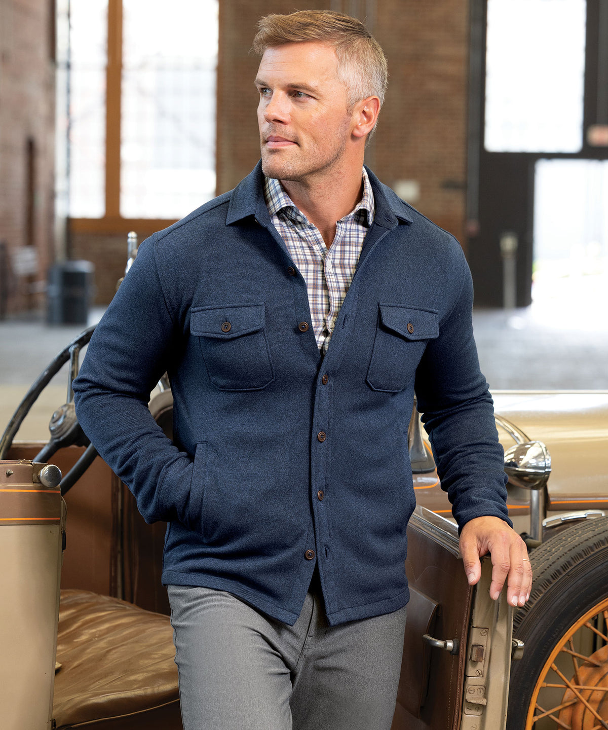 Peter Millar Sweater Fleece Shirt Jacket, Men's Big & Tall