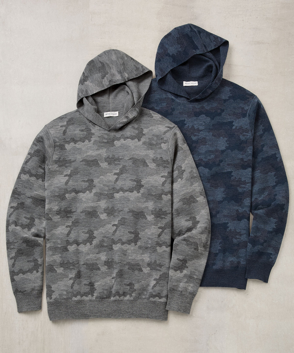 Peter Millar Long Sleeve Reversible Camo Popover Hoodie Pullover, Men's Big & Tall