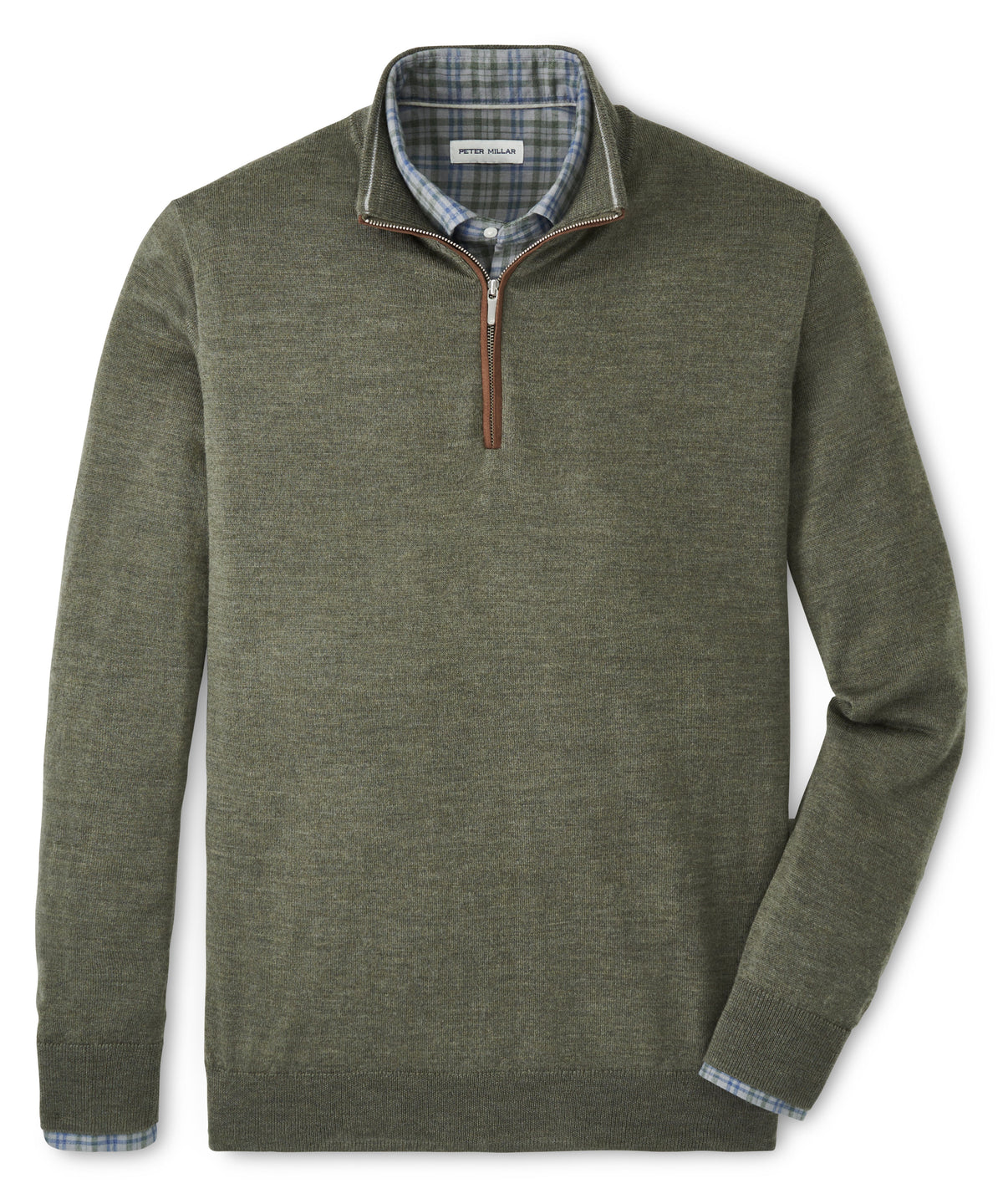 Peter Millar Long Sleeve Autumn Crest Suede Trim Quarter Zip Pullover, Men's Big & Tall