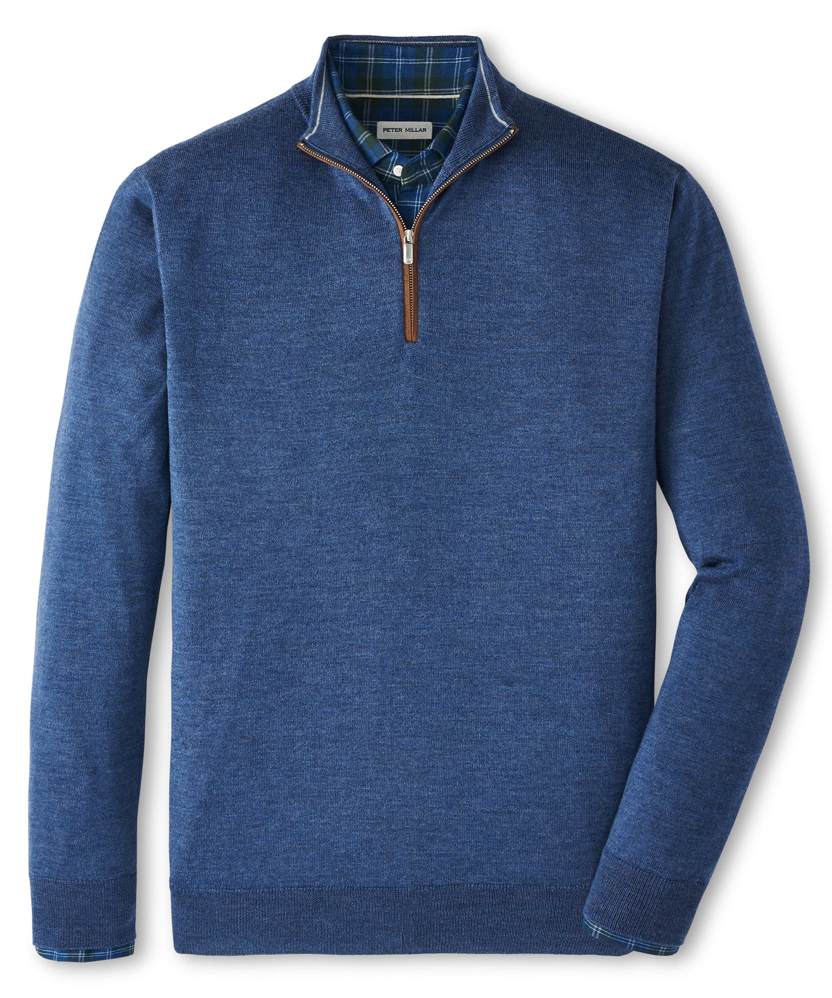 Peter Millar Long Sleeve Autumn Crest Suede Trim Quarter Zip Pullover, Men's Big & Tall