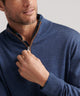 Peter Millar Long Sleeve Autumn Crest Suede Trim Quarter Zip Pullover