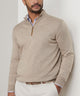 Peter Millar Long Sleeve Autumn Crest Suede Trim Quarter Zip Pullover
