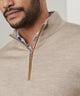 Peter Millar Long Sleeve Autumn Crest Suede Trim Quarter Zip Pullover