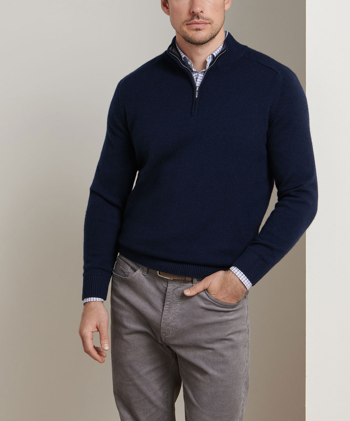 Peter Millar Long Sleeve Crescent Quarter Zip Sweater, Men's Big & Tall