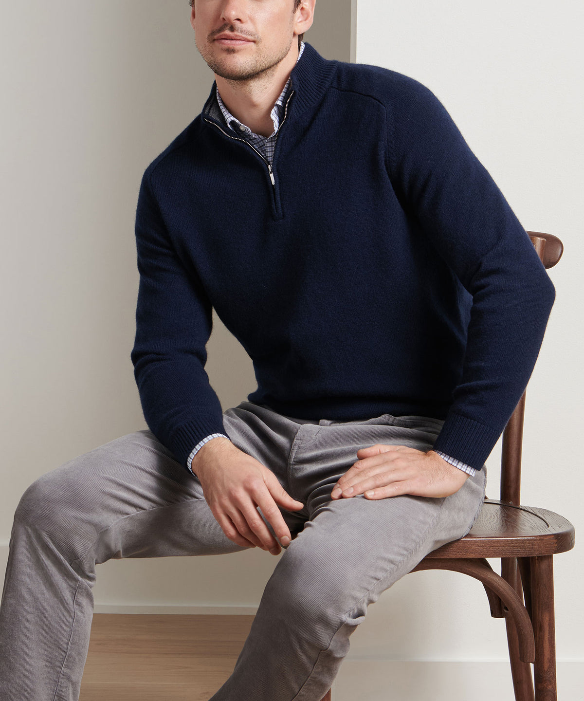 Peter Millar Long Sleeve Crescent Quarter Zip Sweater, Men's Big & Tall