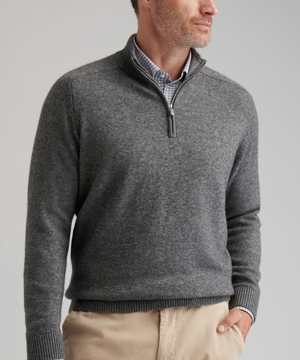 Peter Millar Long Sleeve Crescent Quarter Zip Sweater, Men's Big & Tall