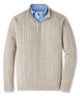 Peter Millar Long Sleeve Crescent Ridge Cable Quarter Zip Sweater