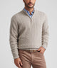 Peter Millar Long Sleeve Crescent Ridge Cable Quarter Zip Sweater