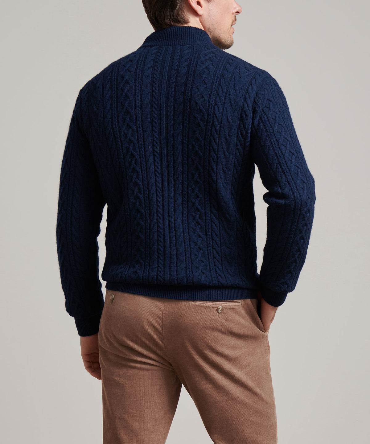 Peter Millar Long Sleeve Crescent Ridge Cable Quarter Zip Sweater, Men's Big & Tall