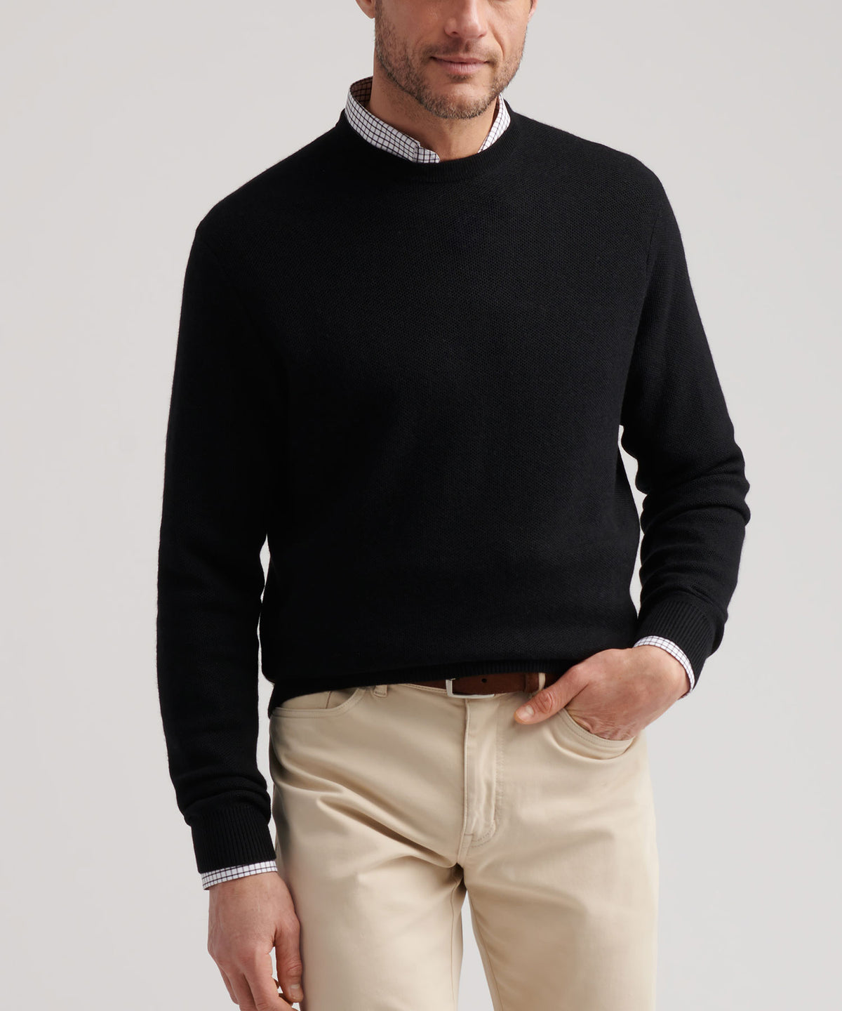 Peter Millar Long Sleeve Autumn Crest Honeycomb Crew Neck Pullover, Men's Big & Tall