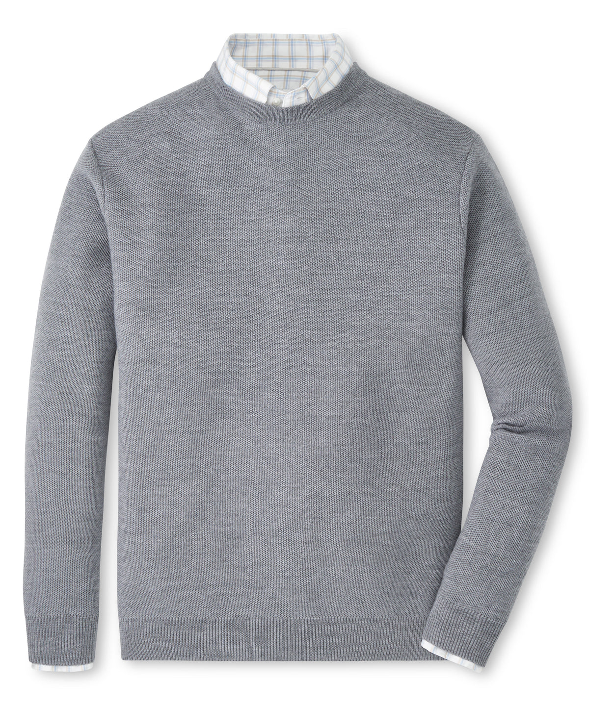 Peter Millar Long Sleeve Autumn Crest Honeycomb Crew Neck Pullover, Men's Big & Tall