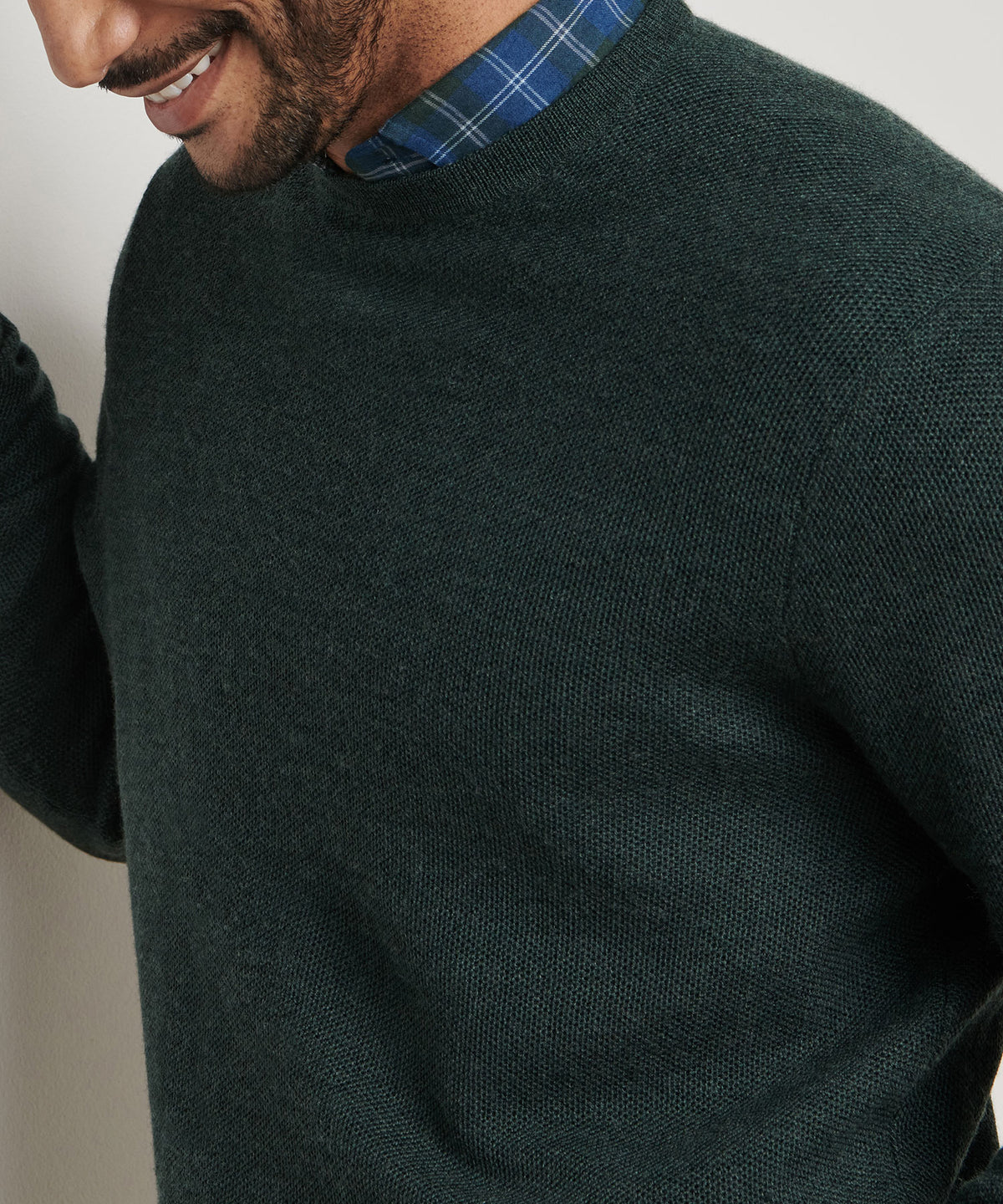 Peter Millar Long Sleeve Autumn Crest Honeycomb Crew Neck Pullover, Men's Big & Tall