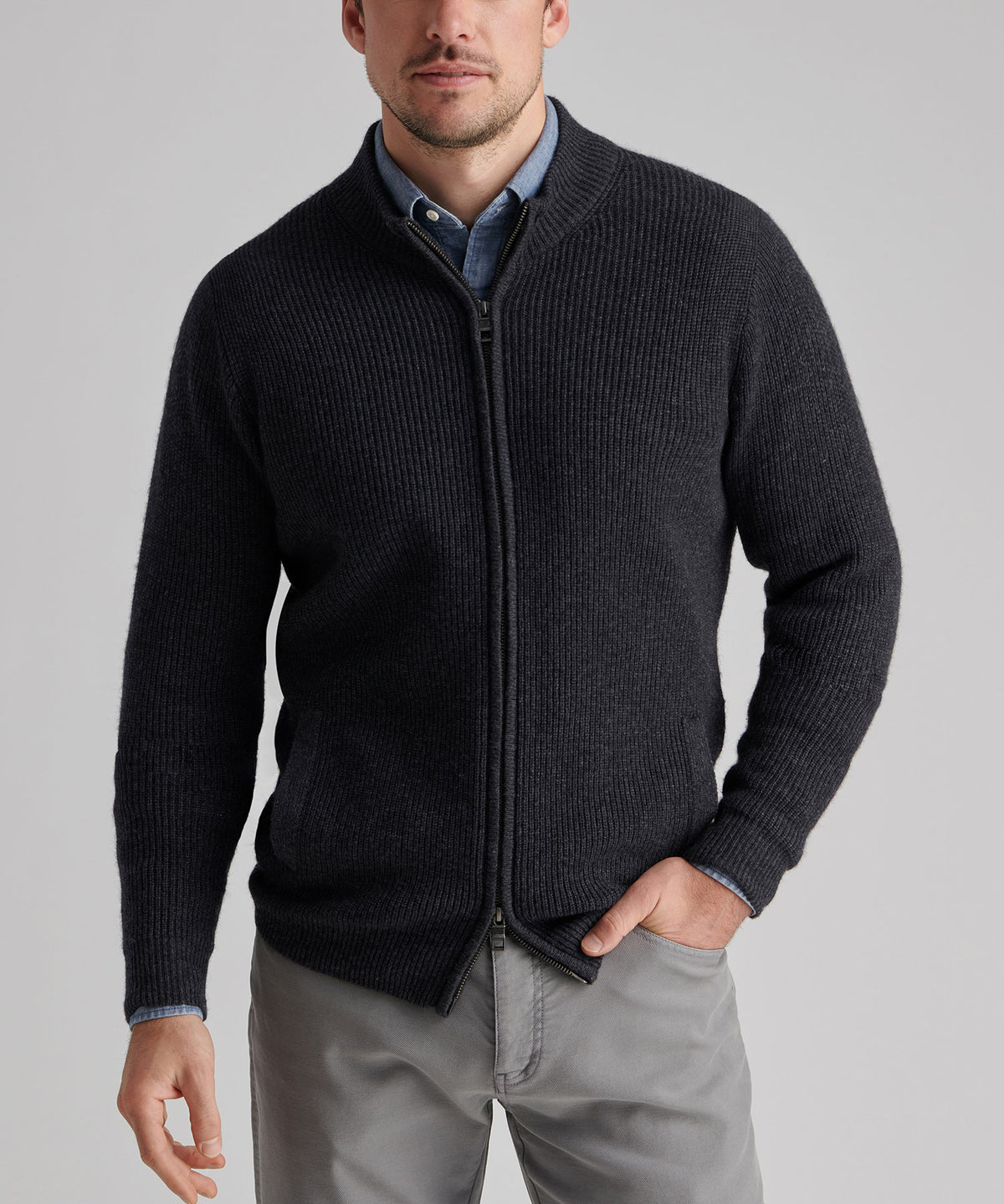 Peter Millar Crescent Full Zip Sweater, Men's Big & Tall