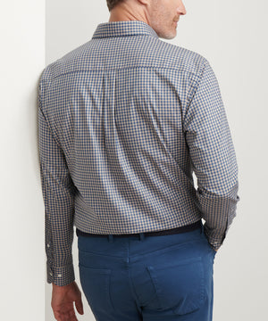 Peter Millar Long Sleeve Button Down Collar Cotton Stretch Conway Sport Shirt