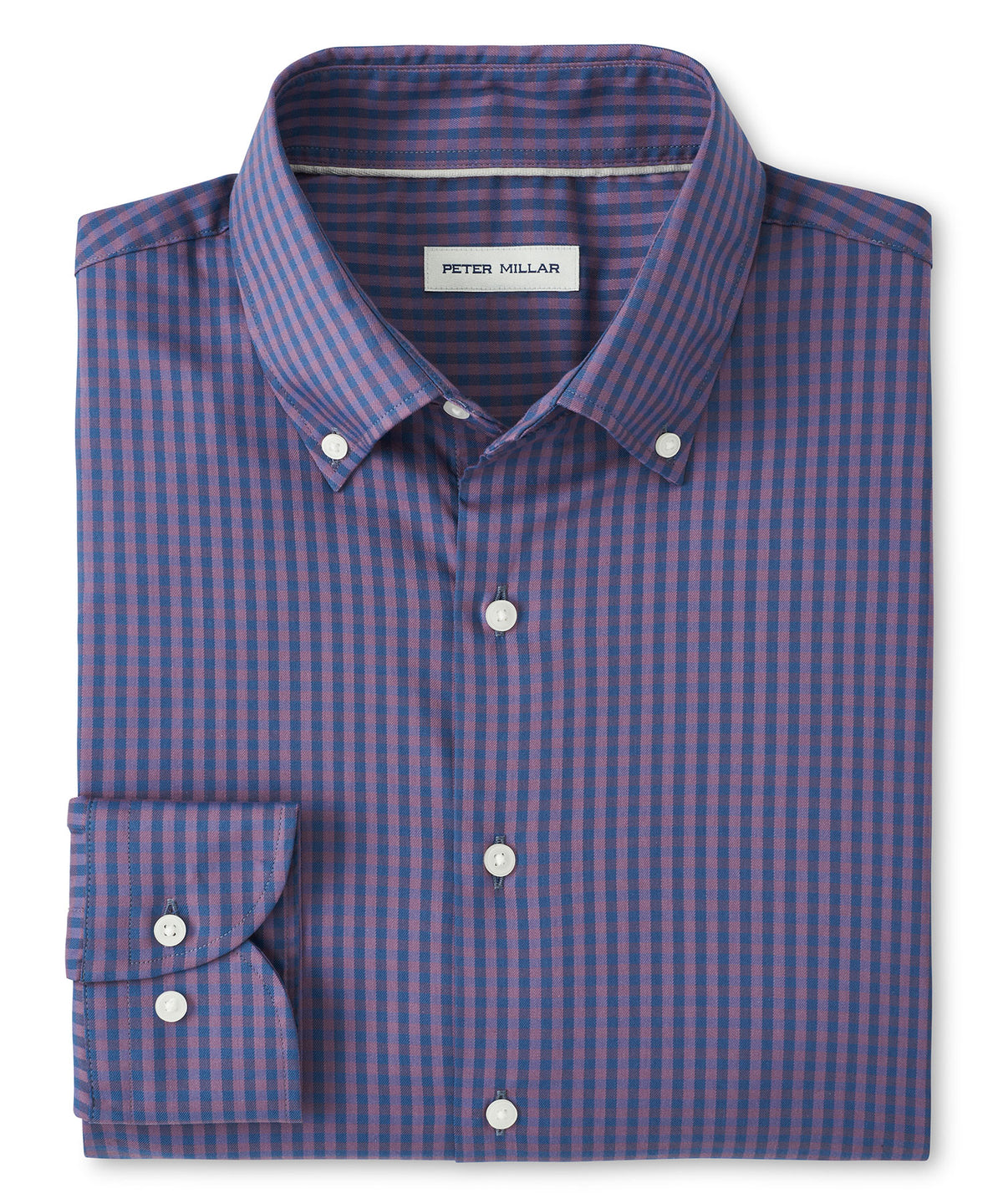 Peter Millar Long Sleeve Button Down Collar Cotton Stretch Conway Sport Shirt, Men's Big & Tall