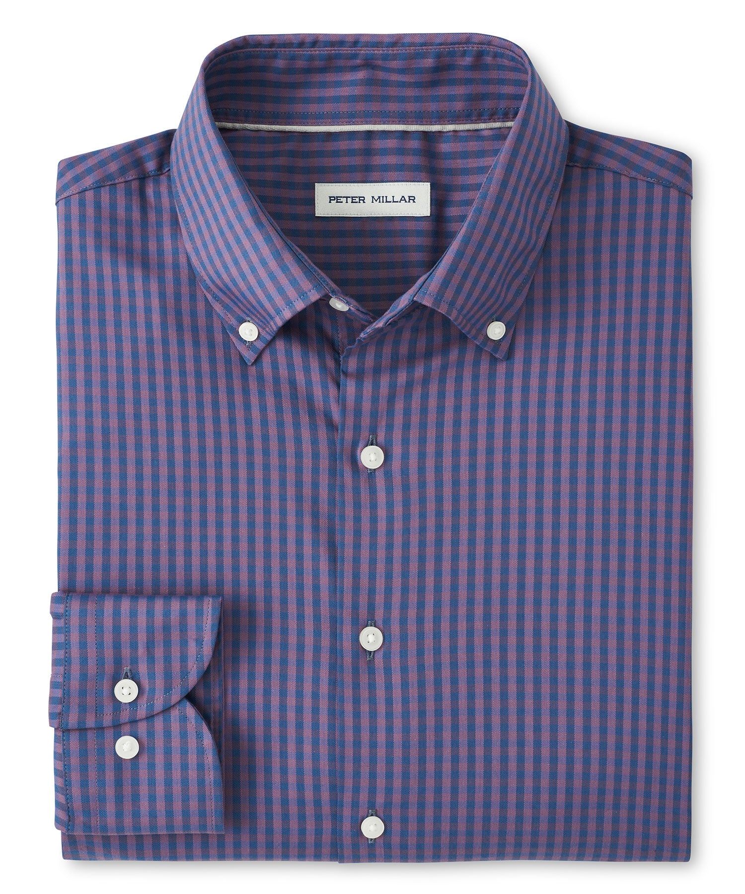 Peter Millar Long Sleeve Button Down Collar Cotton Stretch Conway Sport Shirt