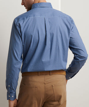 Peter Millar Long Sleeve Button Down Collar Cotton Stretch Conway Sport Shirt
