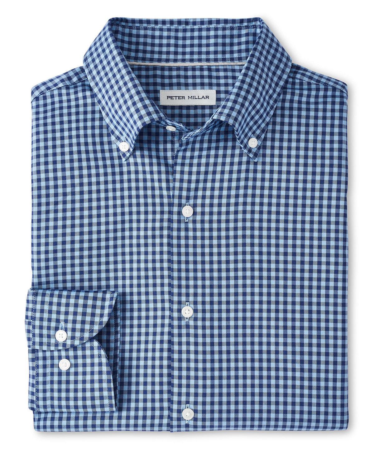 Peter Millar Long Sleeve Button Down Collar Cotton Stretch Conway Sport Shirt, Men's Big & Tall
