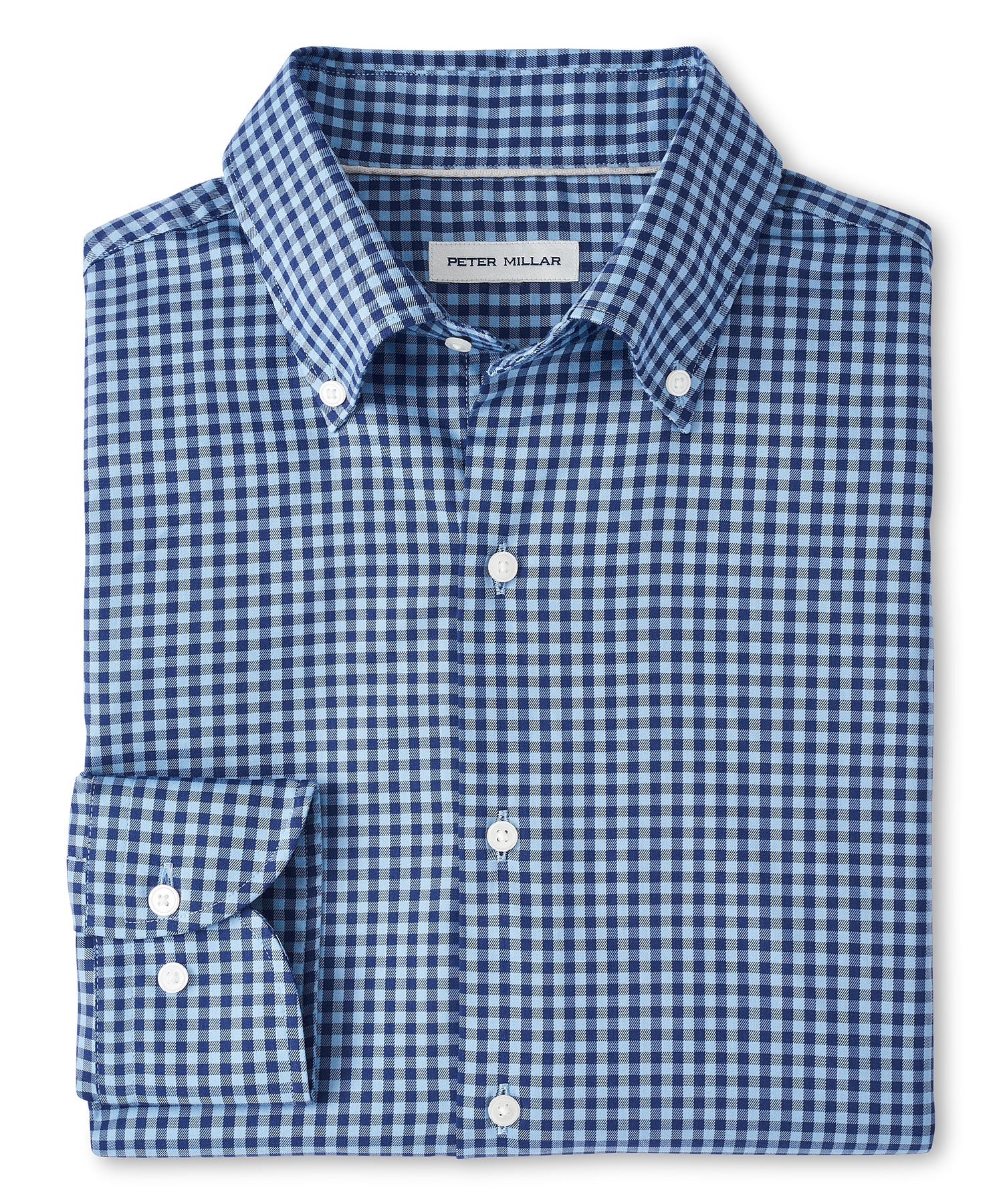 Peter Millar Long Sleeve Button Down Collar Cotton Stretch Conway Sport Shirt, Men's Big & Tall