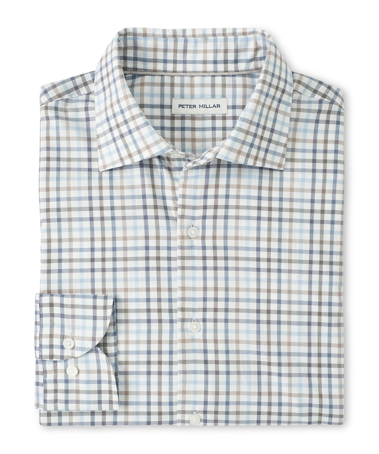 Peter Millar Long Sleeve Spread Collar Cotton Stretch North Coast Sport Shirt