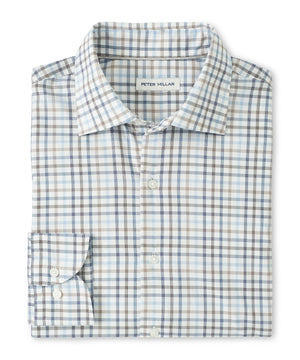 Peter Millar Long Sleeve Spread Collar Cotton Stretch North Coast Sport Shirt