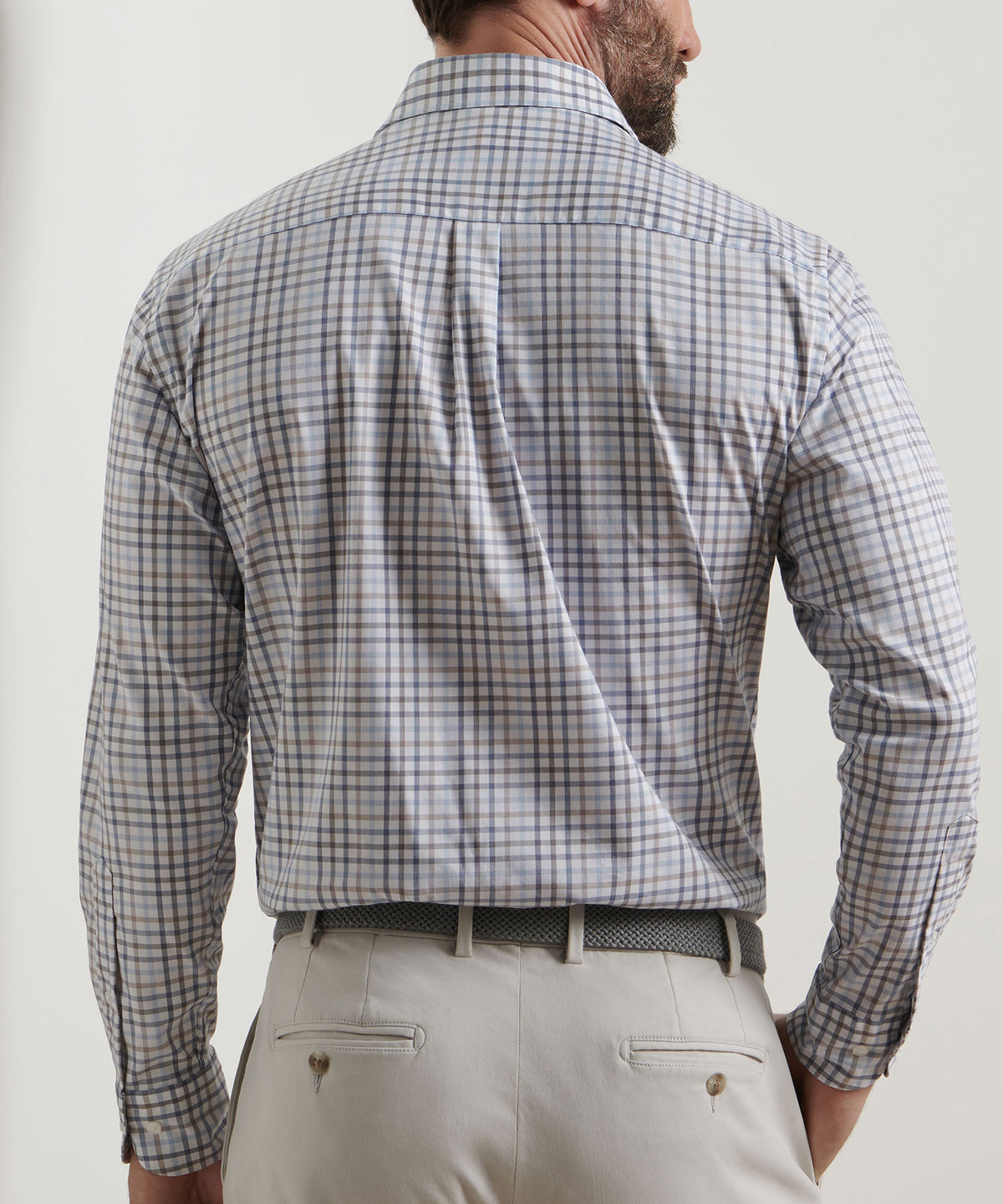 Peter Millar Long Sleeve Spread Collar Cotton Stretch North Coast Sport Shirt, Men's Big & Tall