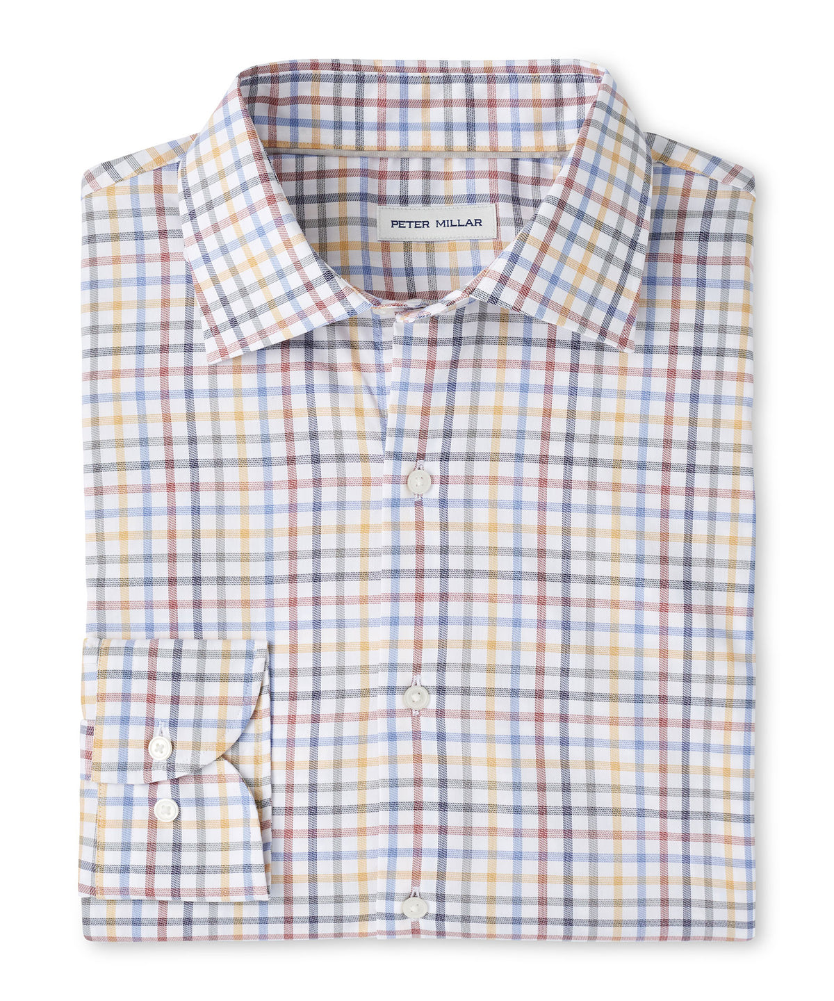 Peter Millar Long Sleeve Spread Collar Cotton Stretch North Coast Sport Shirt, Men's Big & Tall