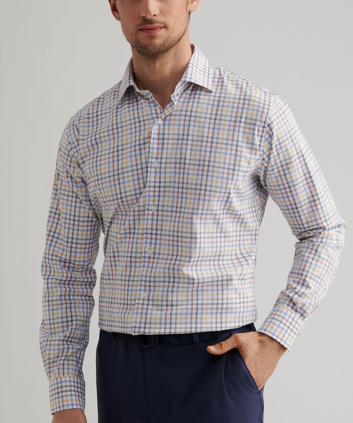 Peter Millar Long Sleeve Spread Collar Cotton Stretch North Coast Sport Shirt, Men's Big & Tall
