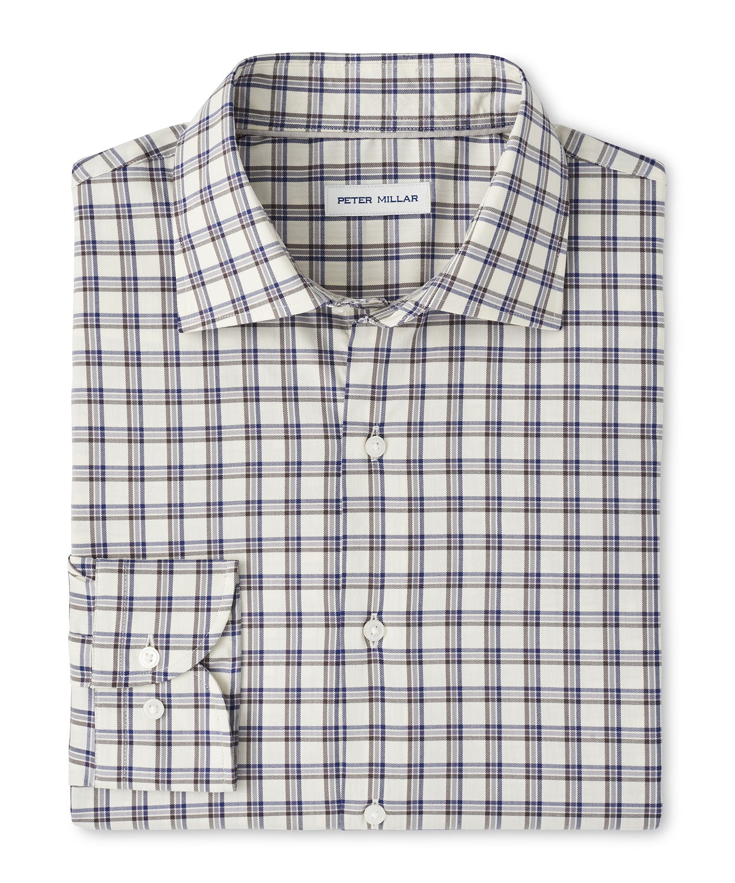 Peter Millar Long Sleeve Spread Collar Cotton Stretch Lenox Sport Shirt