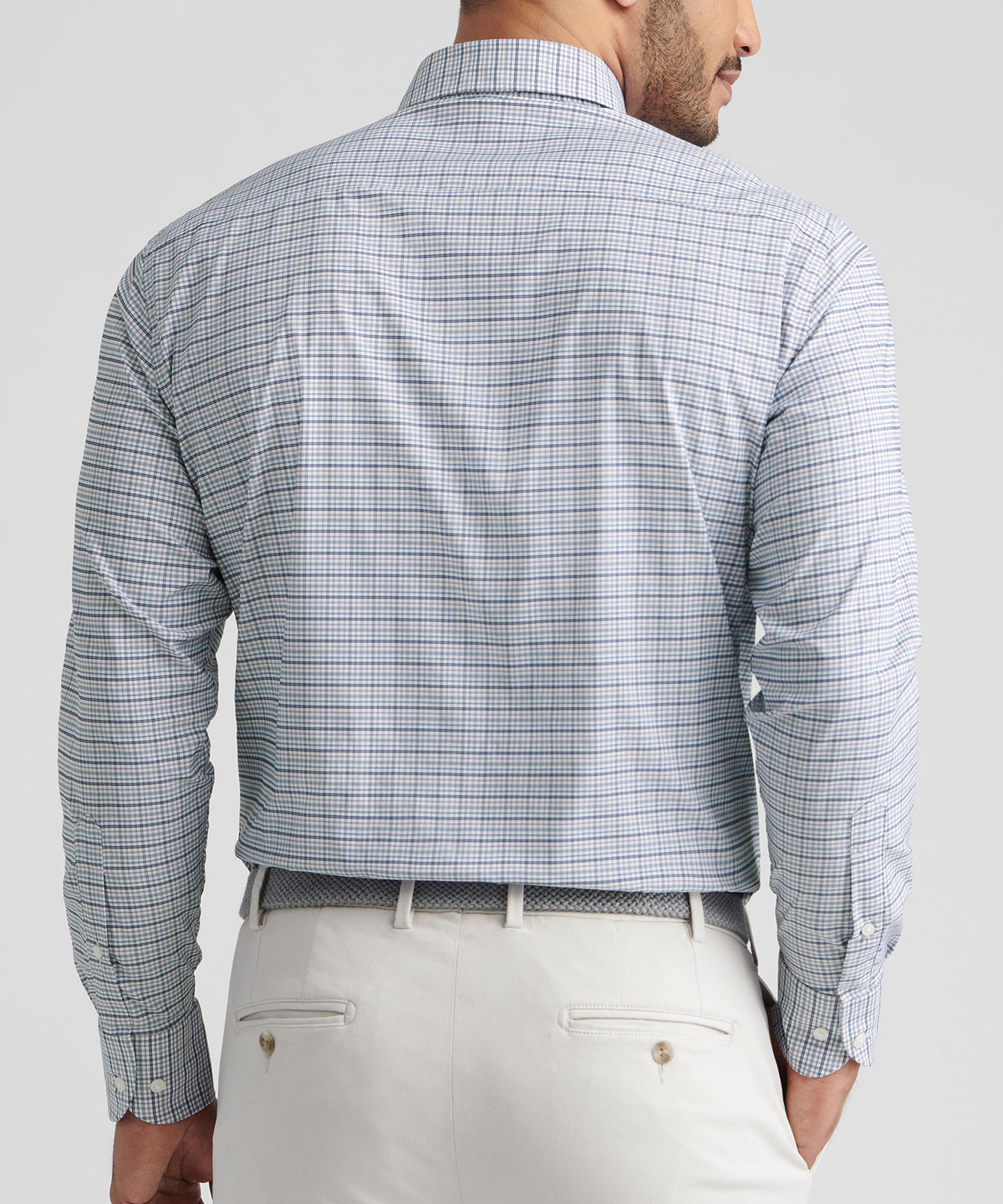 Peter Millar Long Sleeve Button Down Collar Performance Stretch Leavenworth Sport Shirt, Men's Big & Tall