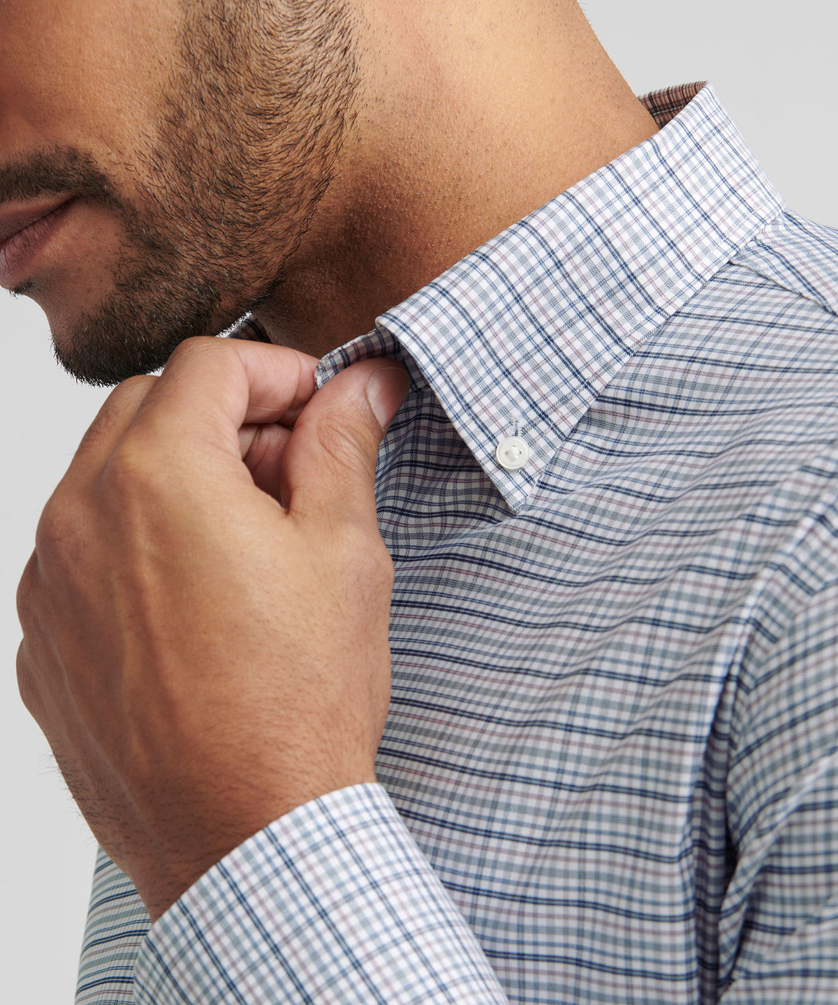 Peter Millar Long Sleeve Button Down Collar Performance Stretch Leavenworth Sport Shirt, Men's Big & Tall