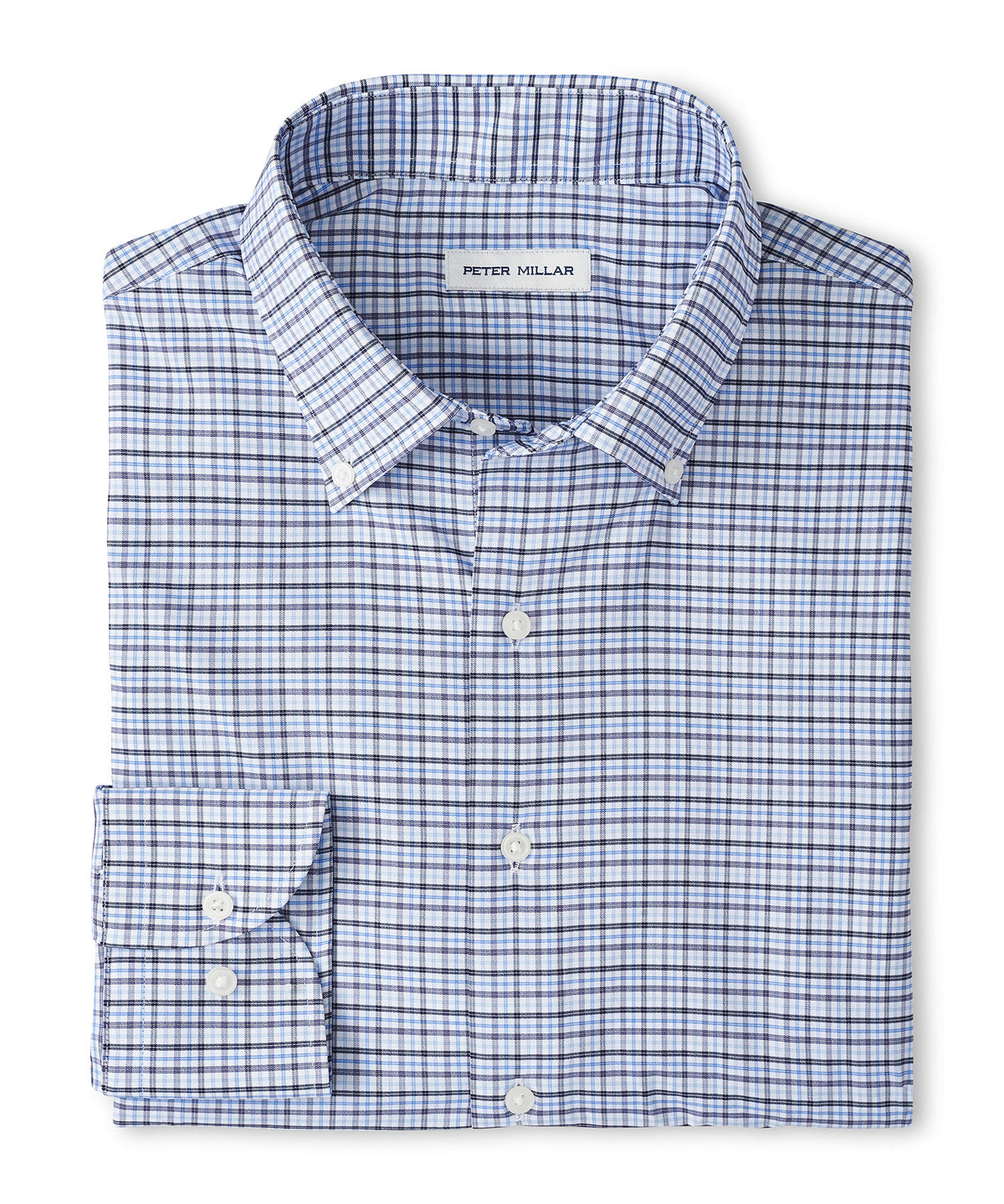 Peter Millar Long Sleeve Button Down Collar Performance Stretch Leavenworth Sport Shirt, Men's Big & Tall