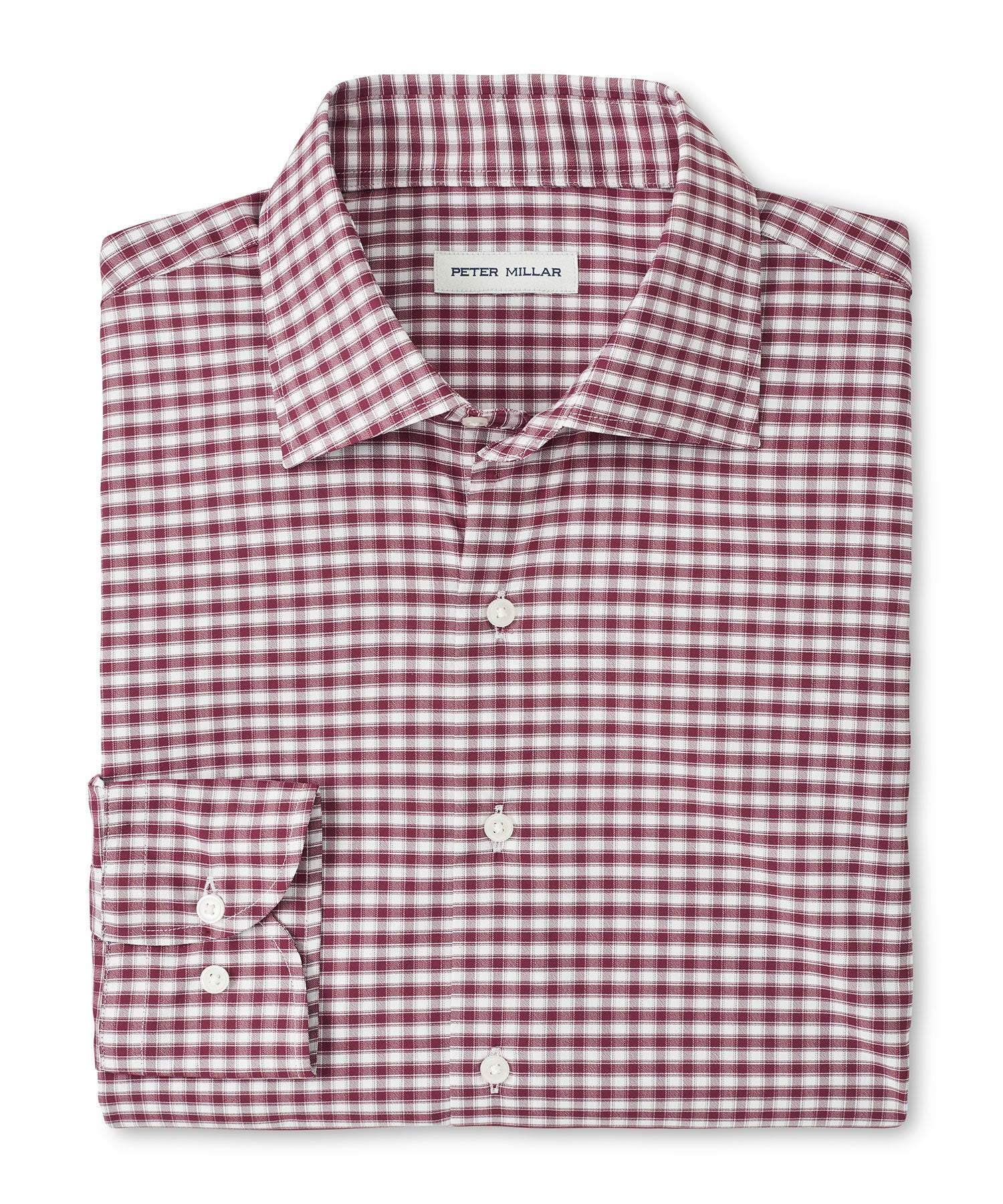 Peter Millar Long Sleeve Button Down Collar Performance Stretch Fairbanks Sport Shirt