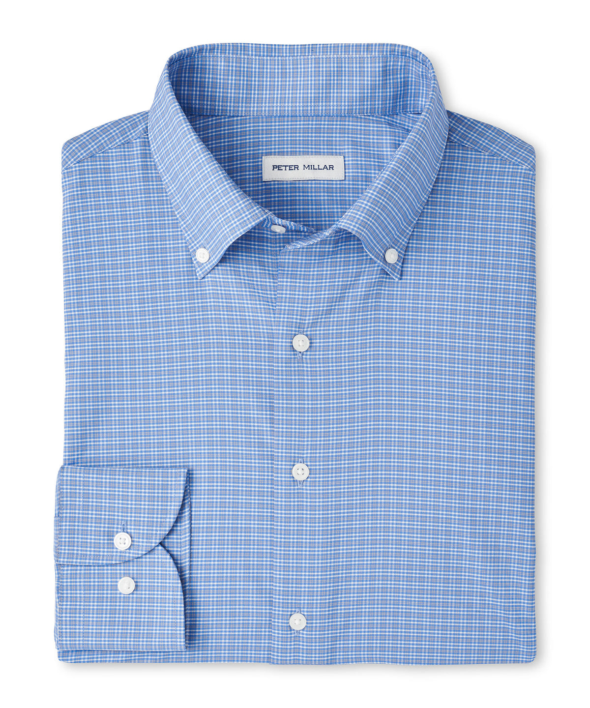 Peter Millar Long Sleeve Button Down Collar Performance Stretch Petamula Sport Shirt, Men's Big & Tall