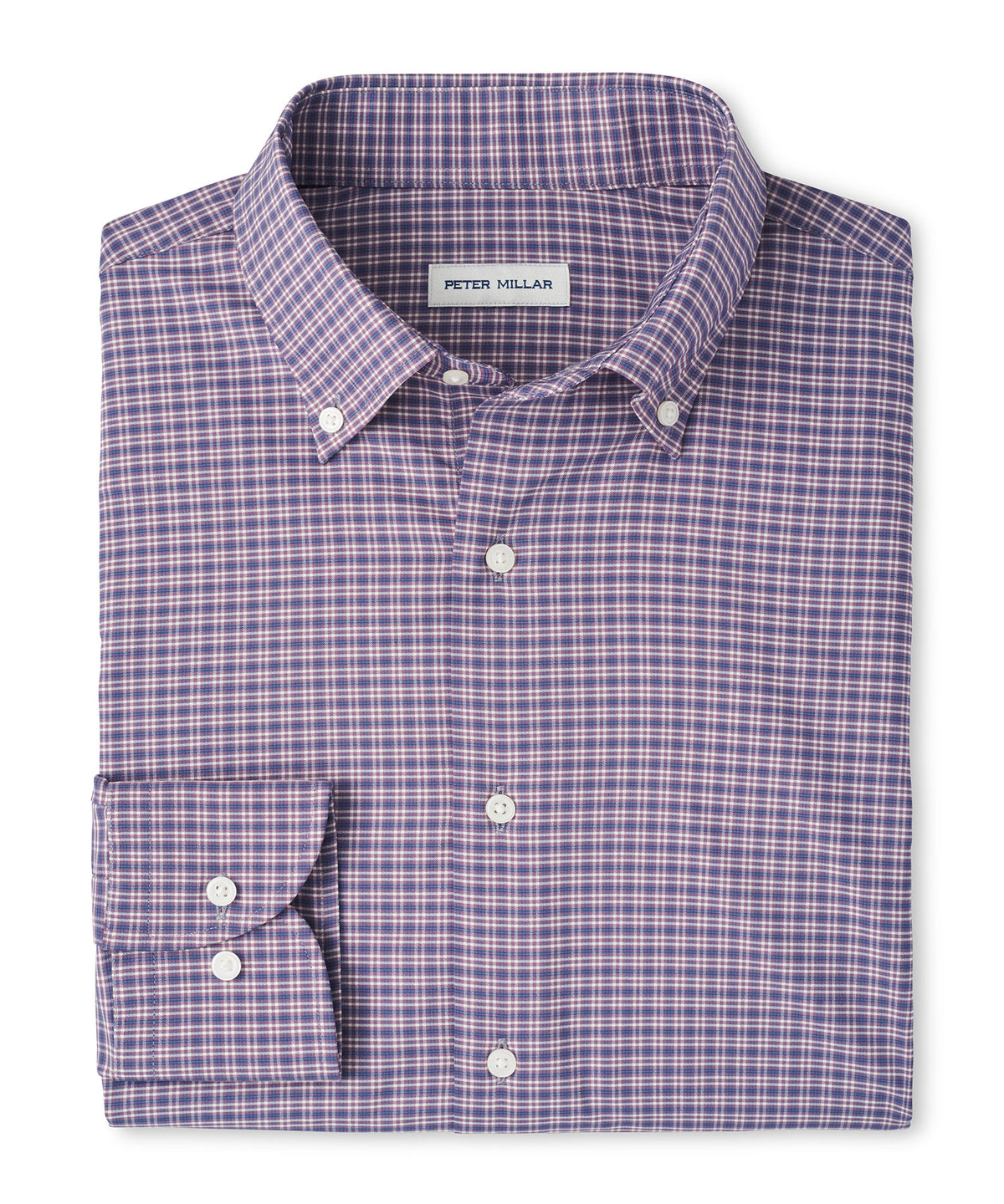 Peter Millar Long Sleeve Button Down Collar Performance Stretch Petamula Sport Shirt, Men's Big & Tall