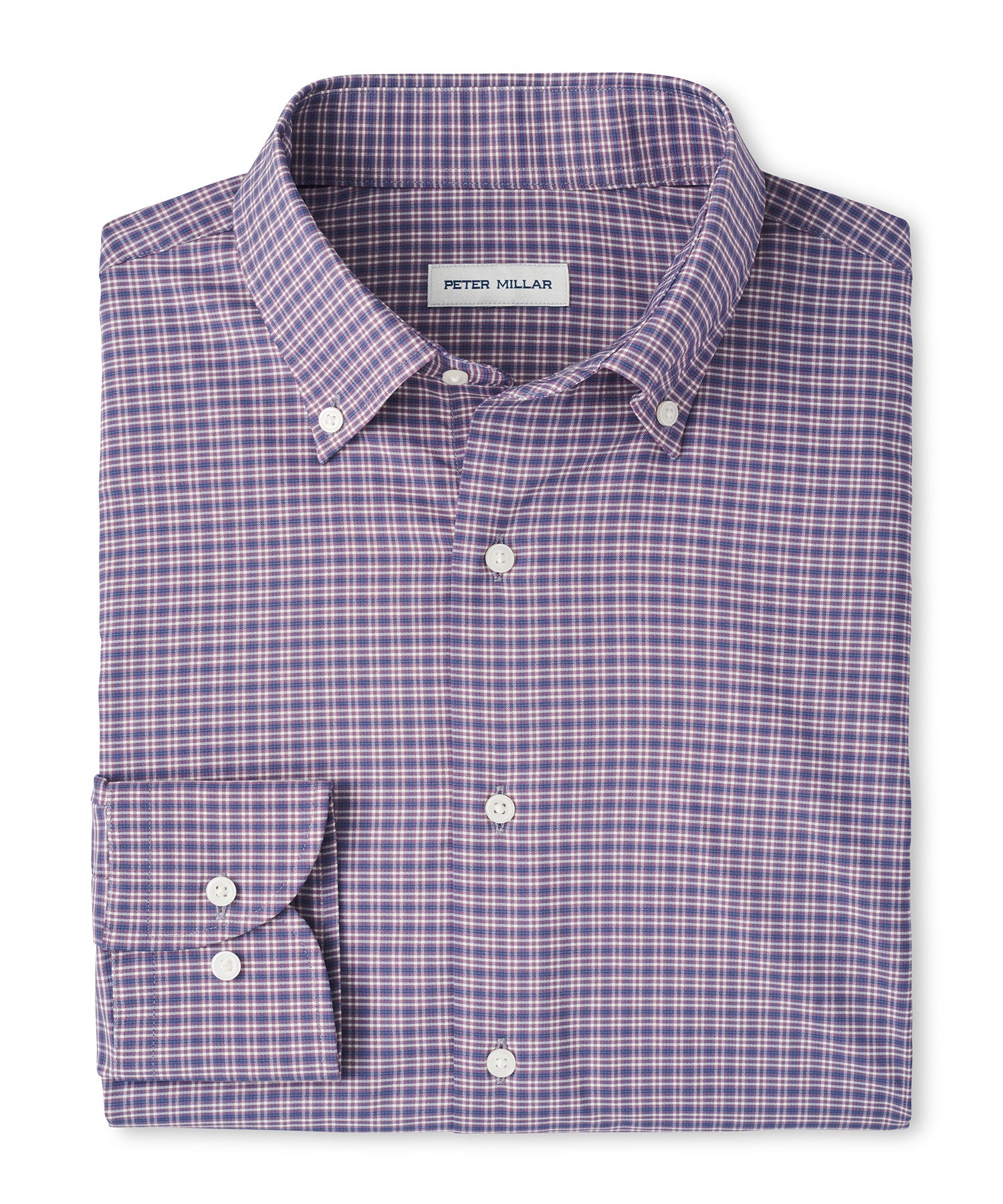 Peter Millar Long Sleeve Button Down Collar Performance Stretch Petaluma Sport Shirt, Men's Big & Tall