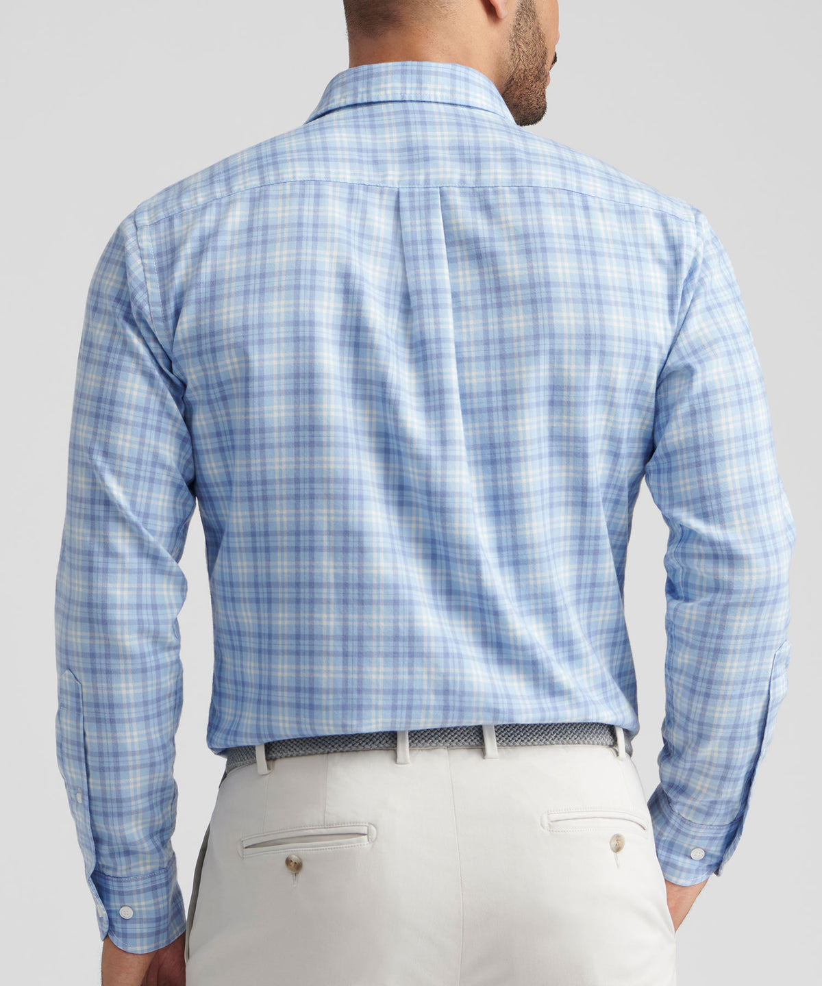 Peter Millar Long Sleeve Spread Collar Performance Flannel Bar Harbor Sport Shirt, Men's Big & Tall