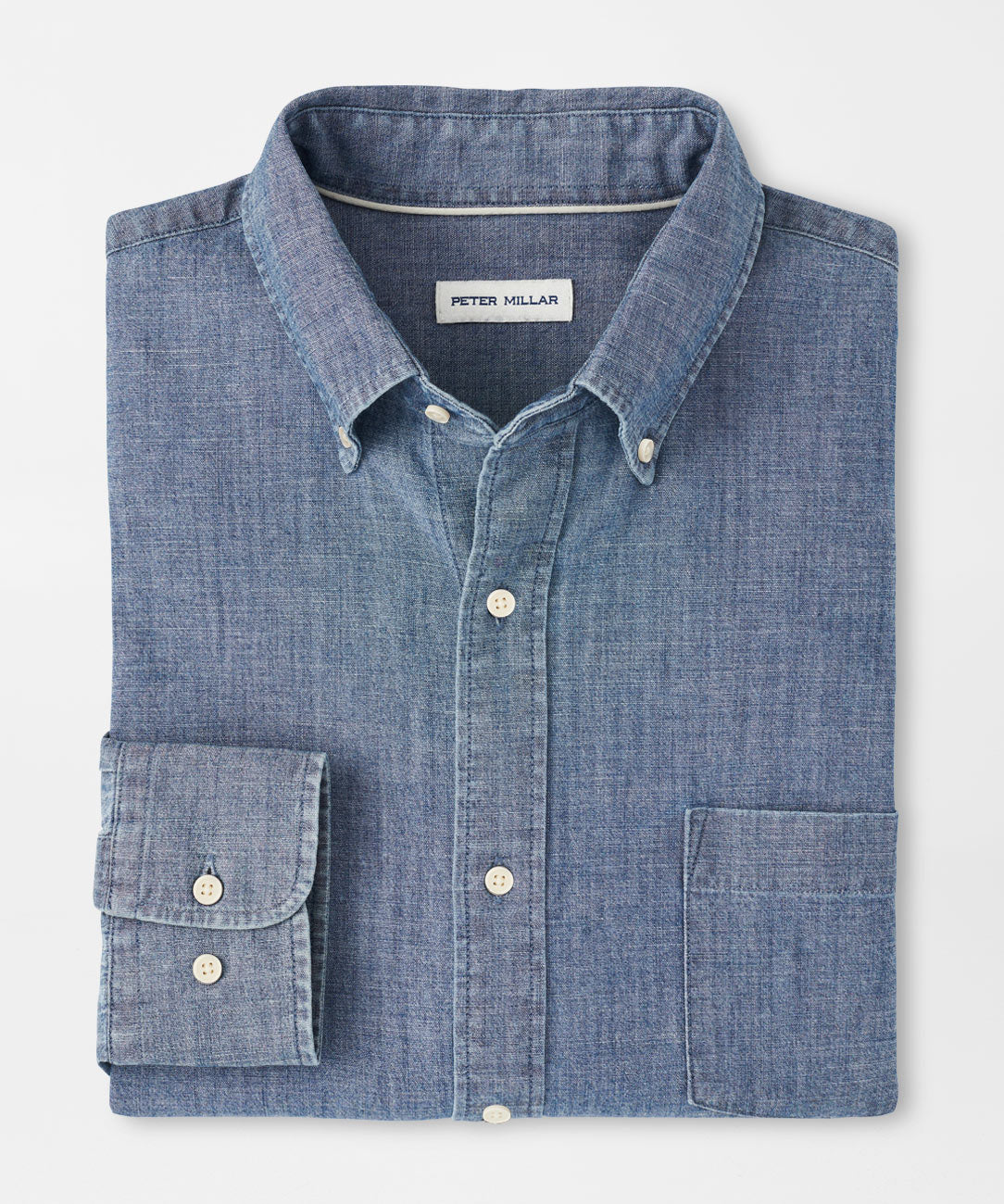 Peter Millar Long Sleeve Tamworth Chambray Sport Shirt
