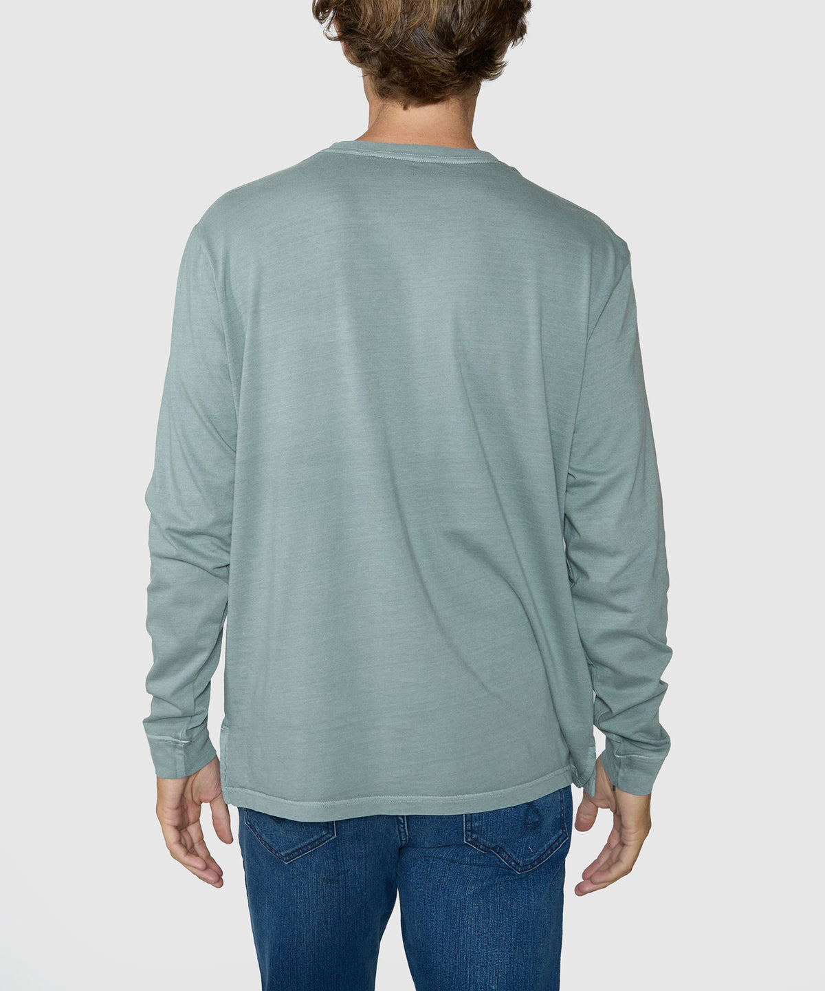 Westport Lifestyle Long Sleeve Ocean Washed Crew Neck Pocket T-Shirt, Men's Big & Tall