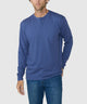Westport Lifestyle Long Sleeve Ocean Washed Crew Neck Pocket T-Shirt - Navy