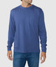 Westport Lifestyle Long Sleeve Ocean Washed Crew Neck Pocket T-Shirt - Navy