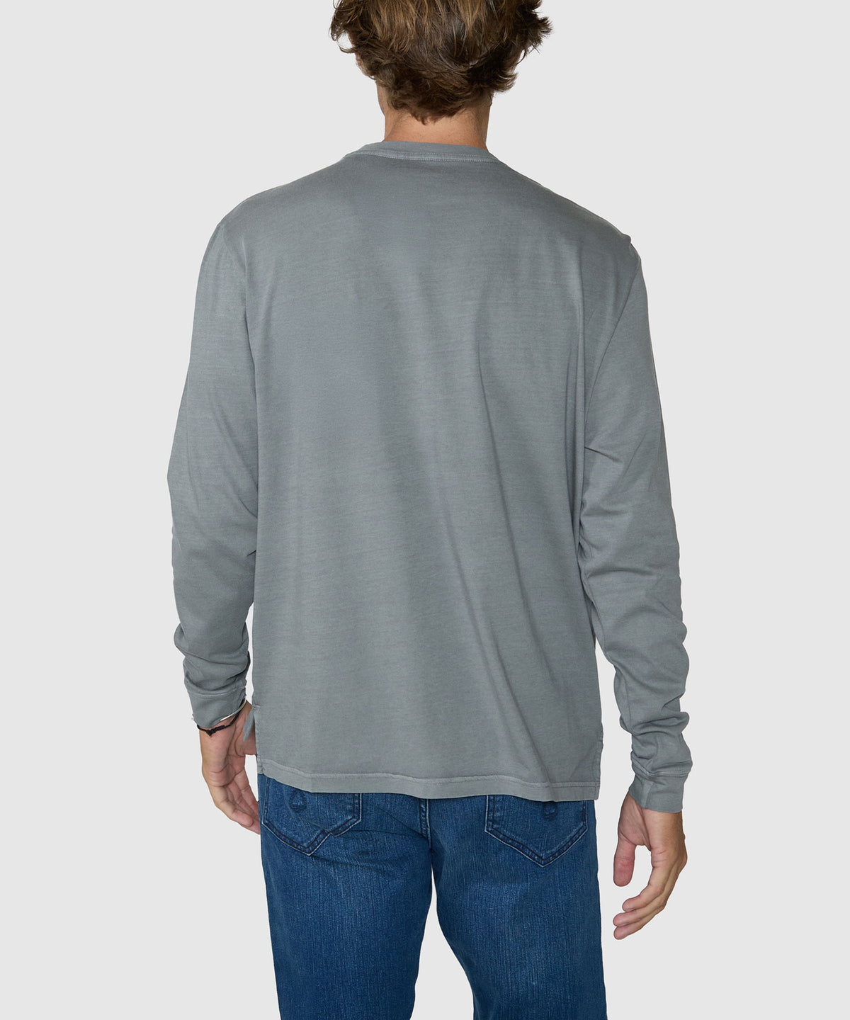 Westport Lifestyle Long Sleeve Ocean Washed Crew Neck Pocket T-Shirt - Tumbleweed, Men's Big & Tall