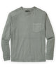 Westport Lifestyle Long Sleeve Ocean Washed Crew Neck Pocket T-Shirt - Blue Spruce