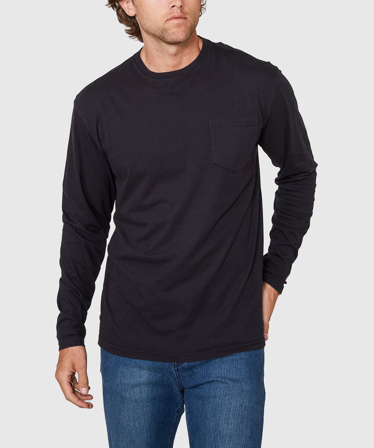 Westport Lifestyle Long Sleeve Ocean Washed Crew Neck T-Shirt, Men's Big & Tall