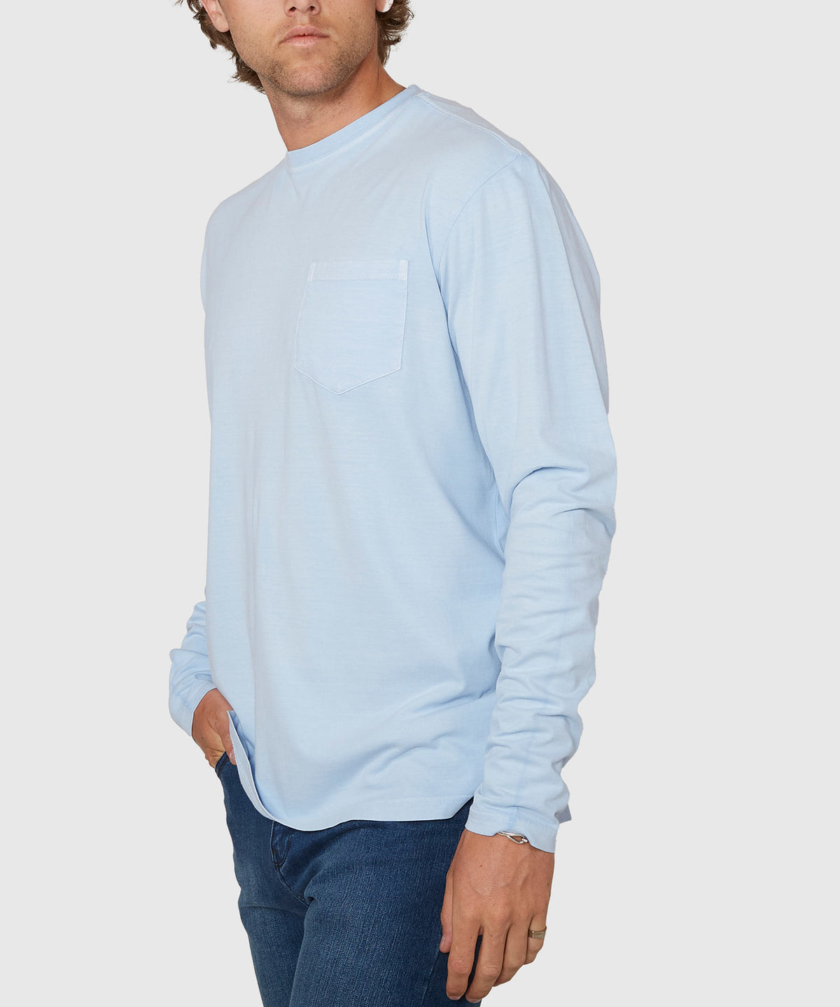 Westport Lifestyle Long Sleeve Ocean Washed Crew Neck T-Shirt, Men's Big & Tall