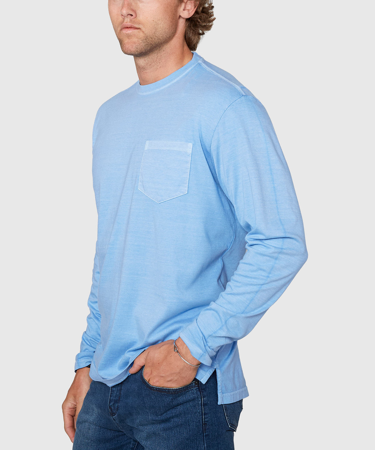 Westport Lifestyle Long Sleeve Ocean Washed Crew Neck T-Shirt, Men's Big & Tall