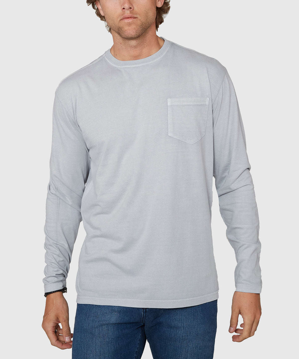 Westport Lifestyle Long Sleeve Ocean Washed Crew Neck T-Shirt, Men's Big & Tall
