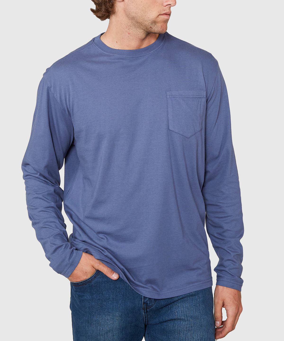 Westport Lifestyle Long Sleeve Ocean Washed Crew Neck T-Shirt, Men's Big & Tall